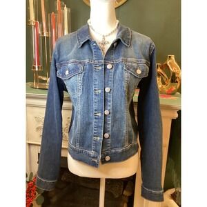 Jessica Simpson Womens Denim Jacket Blue Jean Classic Button Front Size XL